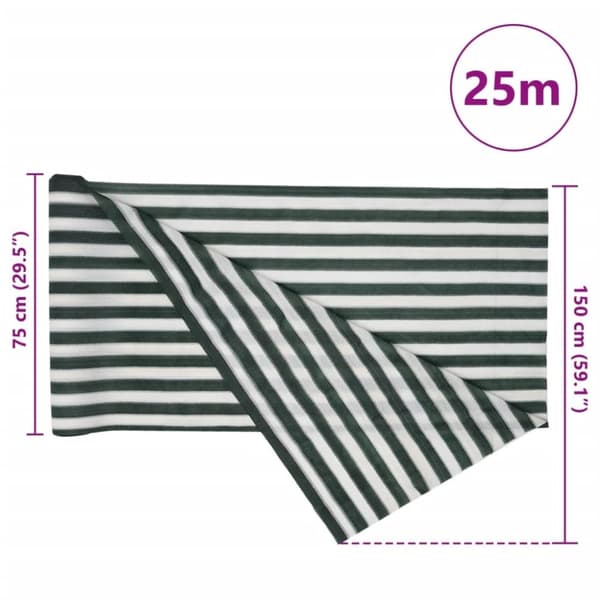 vidaXL Insynsskyddsnät grön och vit 1,5x25 m HDPE 195 g/m²