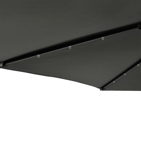 vidaXL Trädgårdsparasoll med LEDs och stålstång antracit 225x225x212cm