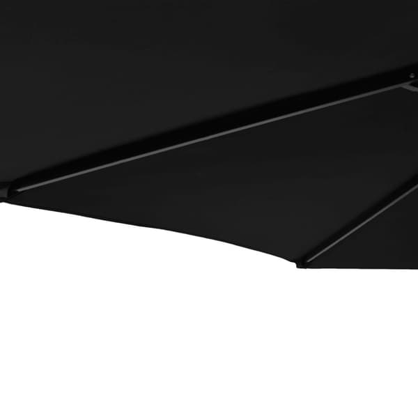vidaXL Trädgårdsparasoll med stålstång svart 225x225x212 cm