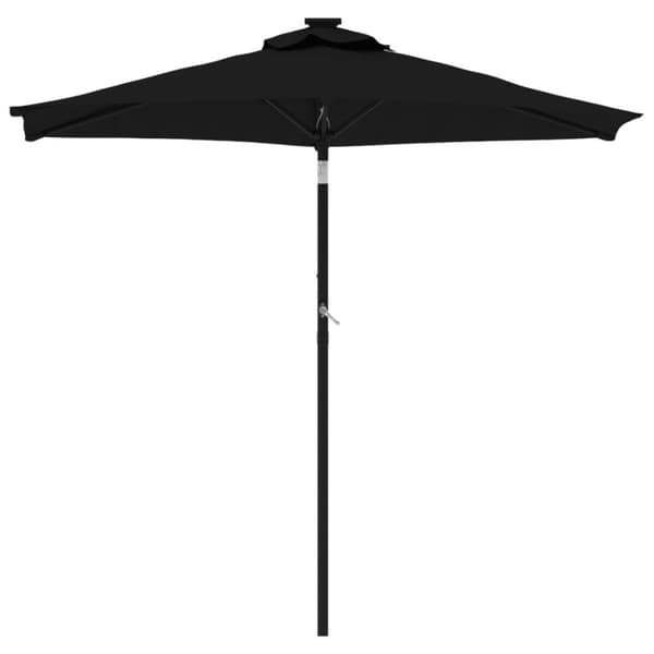 vidaXL Trädgårdsparasoll med stålstång svart 225x225x212 cm
