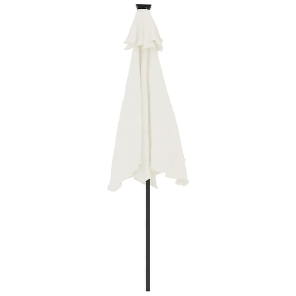 vidaXL parasol med LED-lys og stålstang 225x225x212 cm hvid
