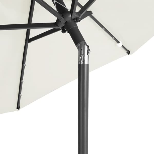 vidaXL parasol med LED-lys og stålstang 225x225x212 cm hvid