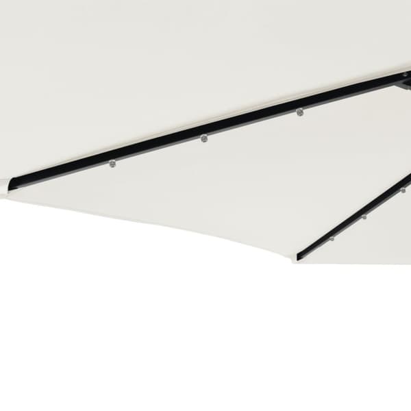 vidaXL parasol med LED-lys og stålstang 225x225x212 cm hvid