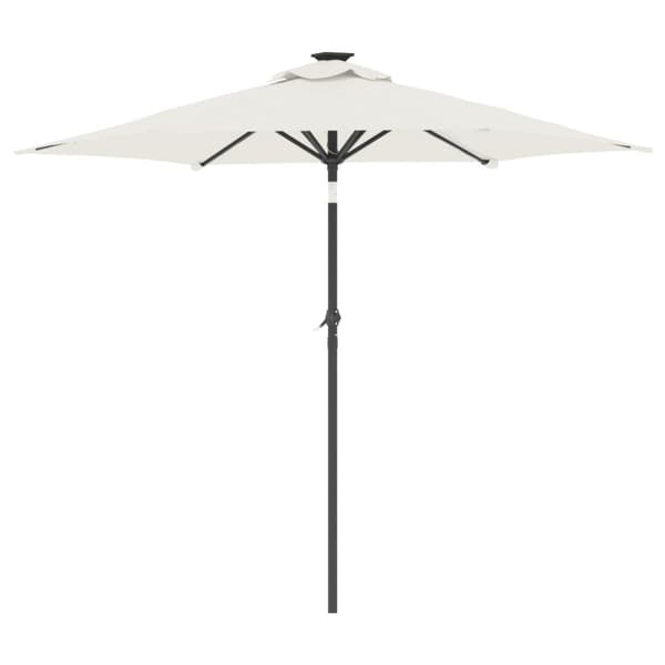 vidaXL Hageparasoll med stålstang hvit 225x225x212 cm