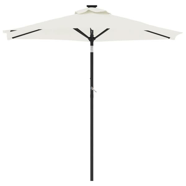 vidaXL Hageparasoll med stålstang hvit 225x225x212 cm