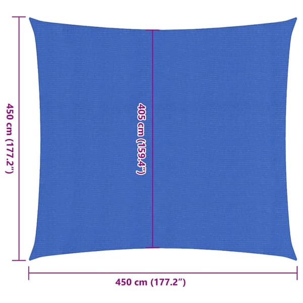 vidaXL Aurinkopurje 160 g/m² neliö sininen 4,5x4,5 m HDPE