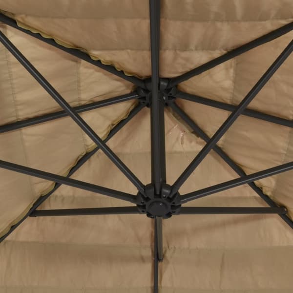 vidaXL parasol med stålstang 223x223x213 cm brun