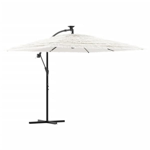 vidaXL Hageparasoll med stålstang hvit 246x246x230 cm