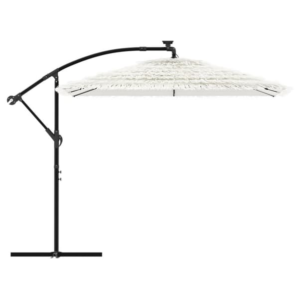 vidaXL Hageparasoll med stålstang hvit 246x246x230 cm