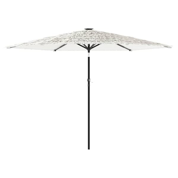 vidaXL Trädgårdsparasoll med stålstång vit 288x288x225 cm