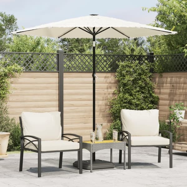 vidaXL parasol med stålstang 223x223x213 cm hvid