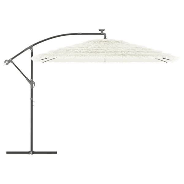 vidaXL haveparasol med stålstang 290x290x238 cm hvid
