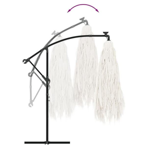 vidaXL haveparasol med stålstang 290x290x238 cm hvid