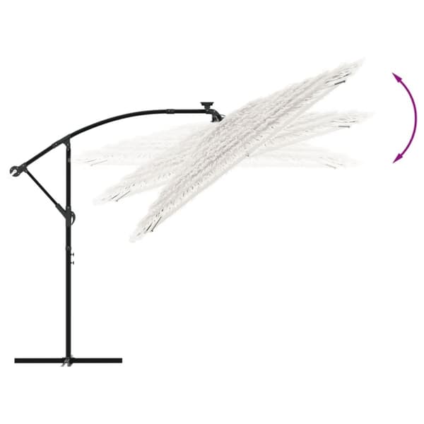 vidaXL haveparasol med stålstang 290x290x238 cm hvid