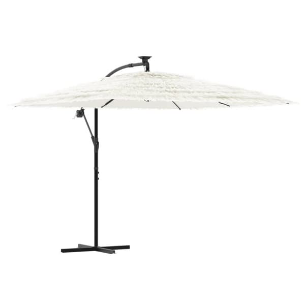 vidaXL Hageparasoll med stålstang hvit 269x269x235 cm