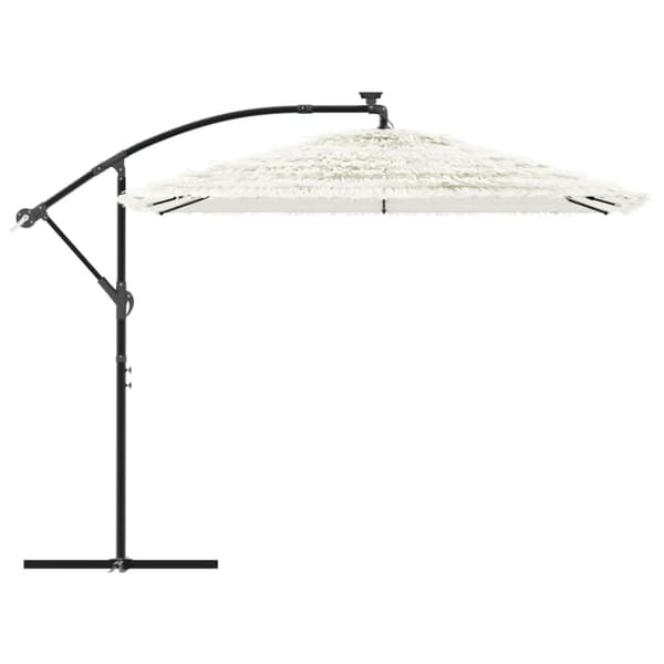 vidaXL Hageparasoll med stålstang hvit 269x269x235 cm