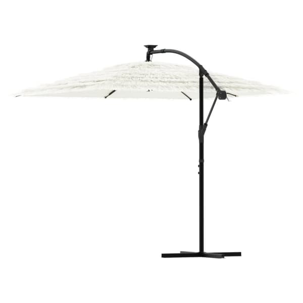 vidaXL Hageparasoll med stålstang hvit 269x269x235 cm