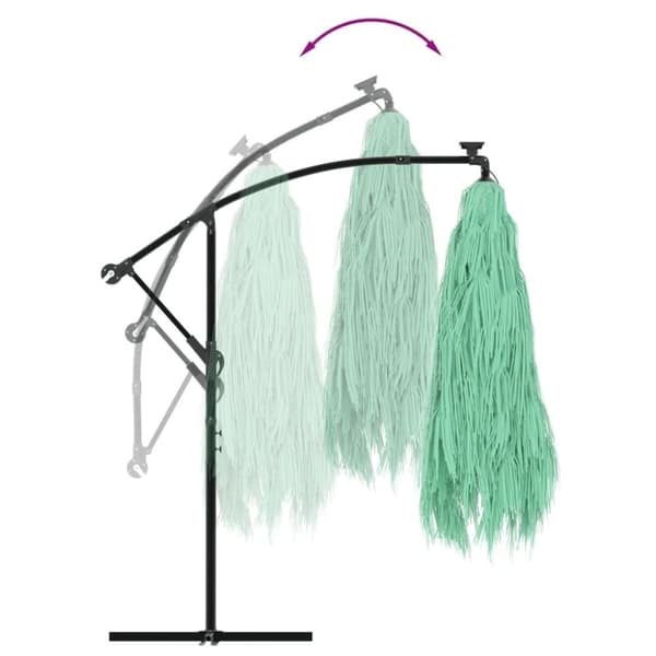vidaXL haveparasol med stålstang 269x269x235 cm grøn
