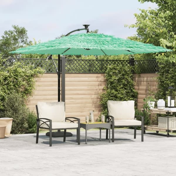 vidaXL haveparasol med stålstang 269x269x235 cm grøn