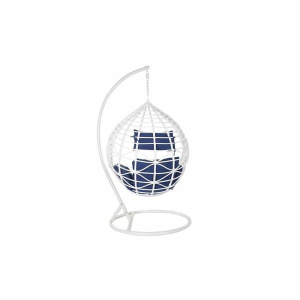Hängande trädgårdsfåtölj DKD Home Decor Marinblå Vit Aluminium syntetisk rattan 90 x 70 x 110 cm (107 x 107 x 198 cm)