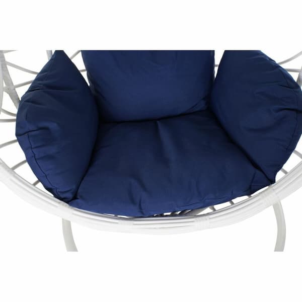 Hängande trädgårdsfåtölj DKD Home Decor Marinblå Vit Aluminium syntetisk rattan 90 x 70 x 110 cm (107 x 107 x 198 cm)