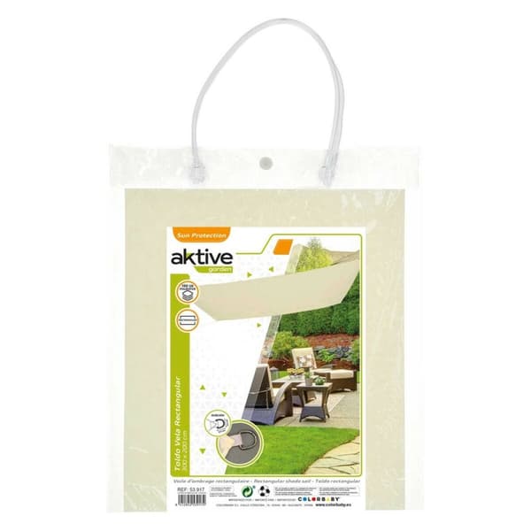 Skugga segel Aktive Rektangulär Kräm 200 x 0,5 x 300 cm (6 antal)