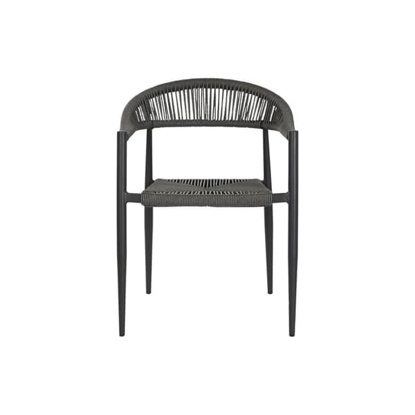 Kerti szék Home ESPRIT Svart Mörkgrå Aluminium Rattan 56 x 60 x 78 cm
