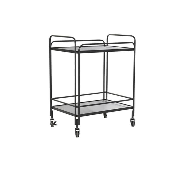 Servirni voziček DKD Home Decor Sort Metal Krystal 60,5 x 40,5 x 75,5 cm
