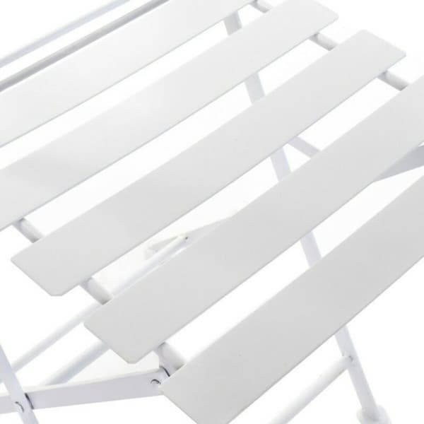 Bordsett med 2 stoler DKD Home Decor Hvit 80 cm 60 x 60 x 70 cm (3 pcs)