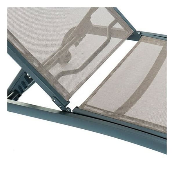 Aurinkotuoli DKD Home Decor Med hjul Grå PVC Aluminium (187,5 x 64 x 97 cm)