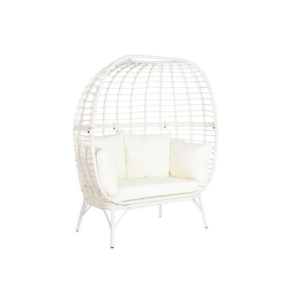 have DKD Home Decor 130 x 68 x 146 cm syntetisk spanskrør Stål Hvid
