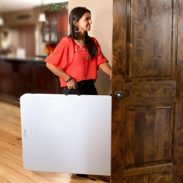 Sammenklappeligt bord Lifetime Hvid 185 x 74 x 76 cm Stål Plastik