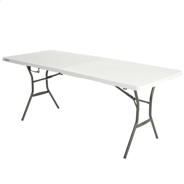 Sammenklappeligt bord Lifetime Hvid 185 x 74 x 76 cm Stål Plastik