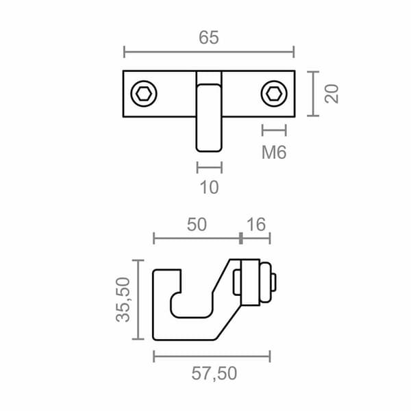 Krog til markise Micel TLD11 Hvid 65 x 57,5 x 35,5 mm
