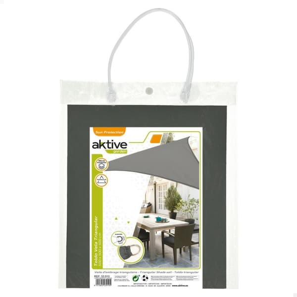 Skyggesejl Aktive Grå 500 x 0,5 x 500 cm Trekantet (4 enheder)