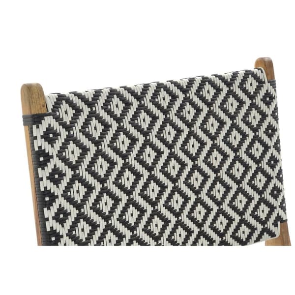 Puutarhatuoli DKD Home Decor Hvit Svart Naturell PVC Teak 65 x 80 x 68 cm