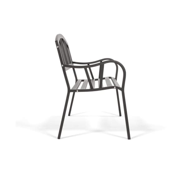 Benk med Ryggstøtte Antrasitt Jern (123 X 53 X 86 cm)