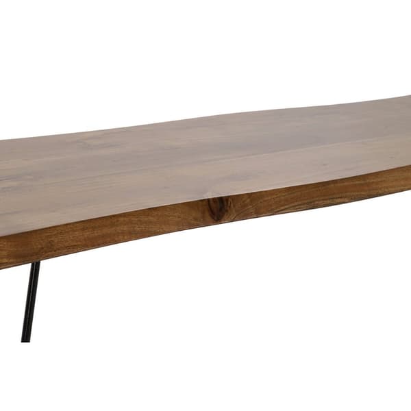 Benk DKD Home Decor 160 x 46 x 46 cm Naturell Svart Lysebrun Alpino