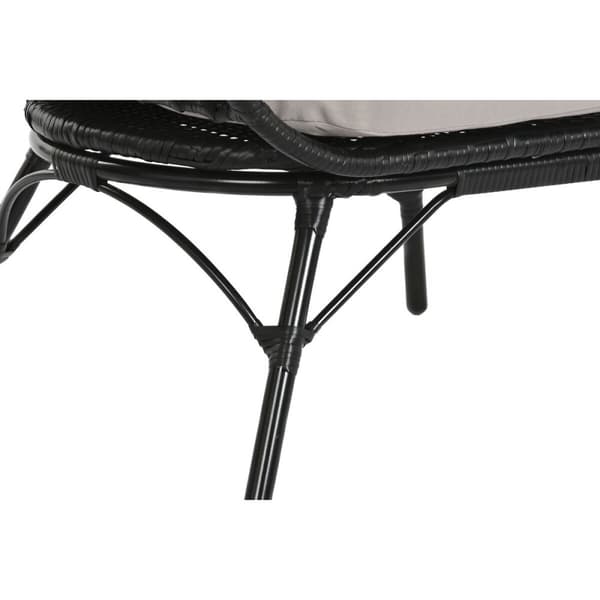 Hagesofa DKD Home Decor Svart Grå Metall syntetisk rotting 99 x 71 x 147 cm