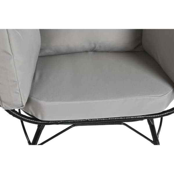 Hagesofa DKD Home Decor Svart Grå Metall syntetisk rotting 99 x 71 x 147 cm