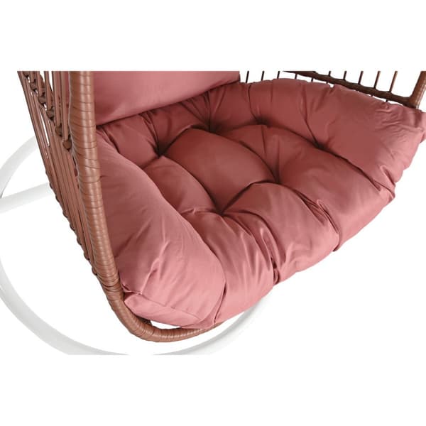 Hengestol for hage DKD Home Decor Hvit Terrakotta Aluminium Stål syntetisk rotting 94 x 100 x 196 cm