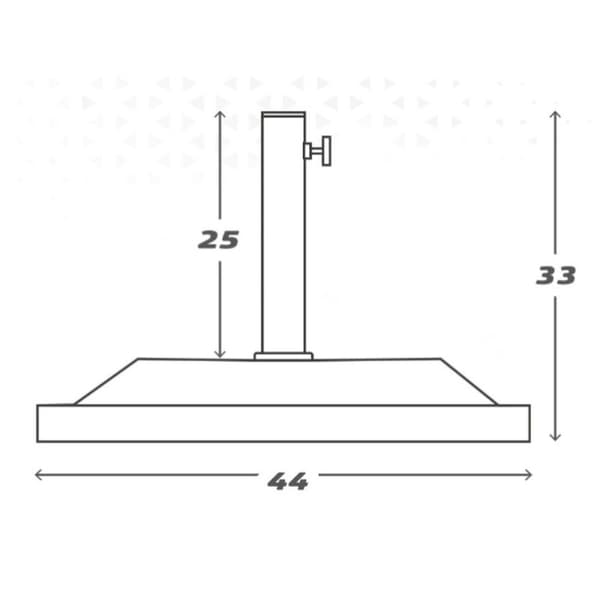 Base for parasoll Aktive 44 x 33 x 44 cm Svart Plast