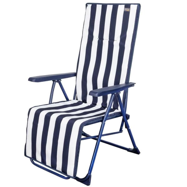 Aurinkotuoli Aktive Hvit Marineblå Justerbar Stripete 147 x 70 x 48 cm (2 enheter)