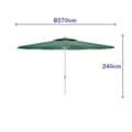 Miniatyrbilde 3 av 4: Aurinkovarjo Marbueno Grønn Polyester Stål Ø 270 cm