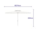Miniatyrbilde 3 av 4: Aurinkovarjo Marbueno Hvit Polyester Stål Ø 270 cm