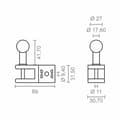 Miniatyrbilde 3 av 3: Markisebrakett Micel TLD01 Hvit 6,9 x 3,07 x 7,32 cm Rekkverk