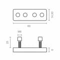 Miniatyrbilde 3 av 3: Festeplate Micel TLD25 65 x 14,5 x 6 mm Markise Nedre