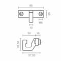Miniatyrbilde 3 av 3: Markisekrok Micel TLD11 Hvit 65 x 57,5 x 35,5 mm