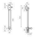 Miniatyrbilde 2 av 2: Markisebrakett Micel TLD10 Hvit 50 cm 4,5 x 13 x 50 cm Liten