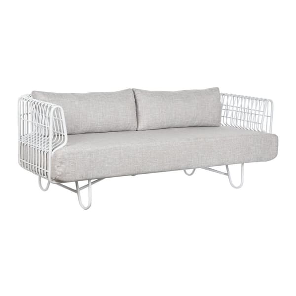 Sofa Home ESPRIT Hvit Beige Metall 180 x 66 x 66 cm
